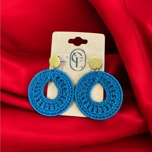 CE Blue Crochet Earrings